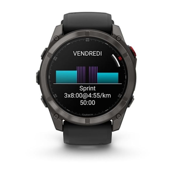 Montre Garmin Fenix 8 Pro 51mm AMOLED Sapphire Titane Bracelet Gray