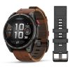 Montre Garmin Fenix 8 Pro 47mm AMOLED Sapphire Titane Bracelet Cuir + Silicone