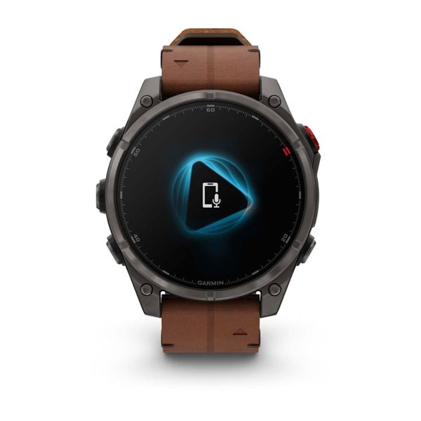 Montre Garmin Fenix 8 Pro 47mm AMOLED Sapphire Titane Bracelet Cuir + Silicone