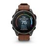 Montre Garmin Fenix 8 Pro 47mm AMOLED Sapphire Titane Bracelet Cuir + Silicone