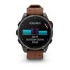 Montre Garmin Fenix 8 Pro 47mm AMOLED Sapphire Titane Bracelet Cuir + Silicone