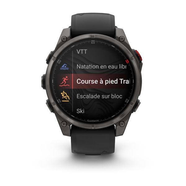 Montre Garmin Fenix 8 Pro 47mm AMOLED Sapphire Titane Bracelet Noir
