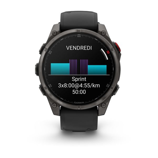 Montre Garmin Fenix 8 Pro 47mm AMOLED Sapphire Titane Bracelet Noir