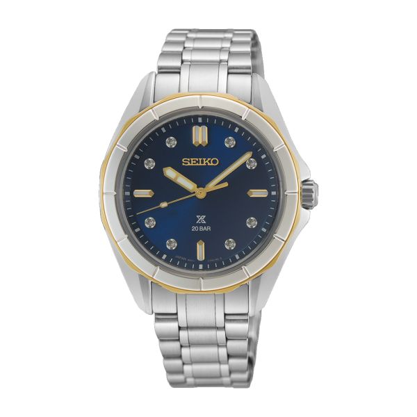 Montre Seiko Prospex Quartz SUR620J1 Cadran Bleu Serti