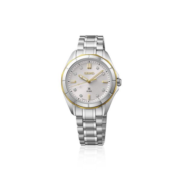 Montre Seiko Prospex SEA Quartz SUR618J1 Cadran Argent Serti