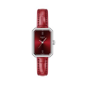 Montre Tissot SRV Quartz Cadran Rouge Bracelet Cuir Rouge