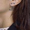 Boucle d'oreille Ginette NY Solo Pixie Ever Disc Or Rose Nacre Noire