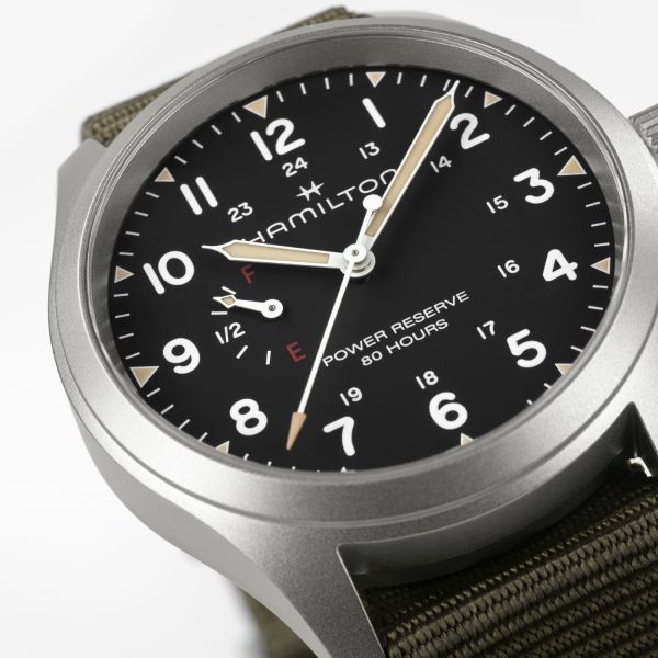 Montre Hamilton Khaki Field Mechanical Power Reserve 40mm Cadran Noir