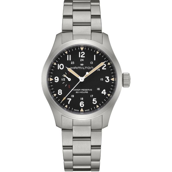 Montre Hamilton Khaki Field Mechanical Power Reserve 40mm Cadran Noir