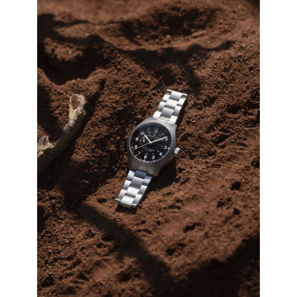 Montre Hamilton Khaki Field Mechanical Power Reserve 40mm Cadran Noir
