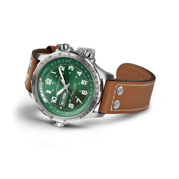 Montre Hamilton Khaki Aviation X-Wind Day Date Cadran Vert