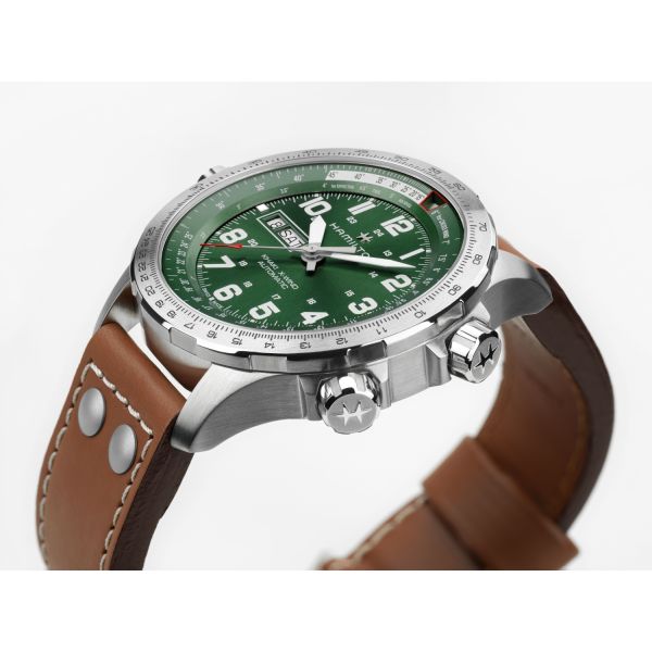 Montre Hamilton Khaki Aviation X-Wind Day Date Cadran Vert