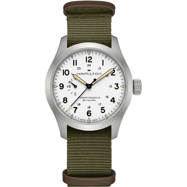 Montre Hamilton Khaki Field Mechanical Power Reserve 40mm Cadran Blanc