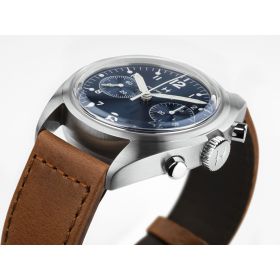 Montre Hamilton Khaki Aviation Pilot Pioneer Mechanical Chronograph Cadran Bleu