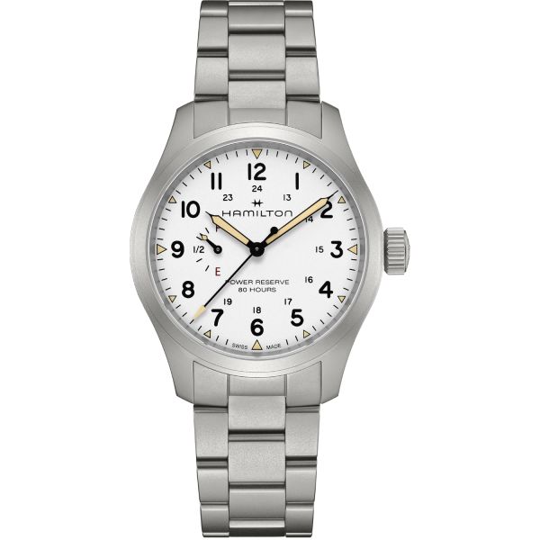 Montre Hamilton Khaki Field Mechanical Power Reserve 40mm Cadran Blanc