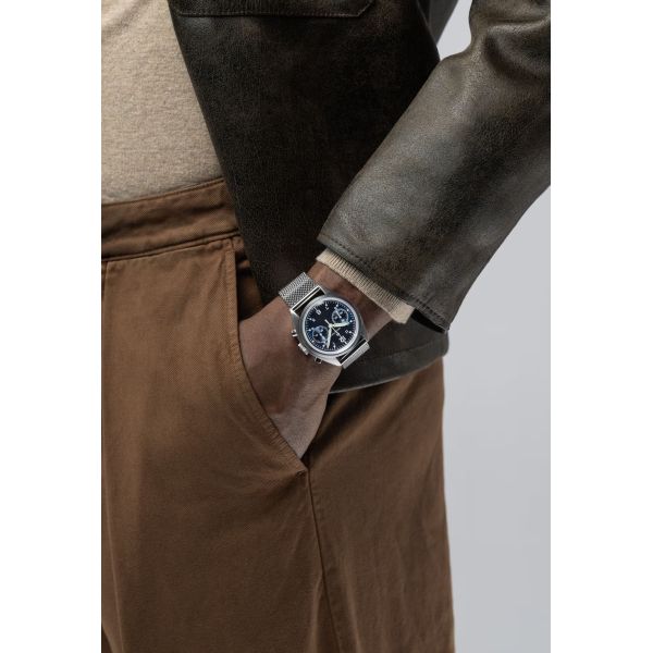 Montre Hamilton Khaki Aviation Pilot Pioneer Mechanical Chronograph Bracelet Acier