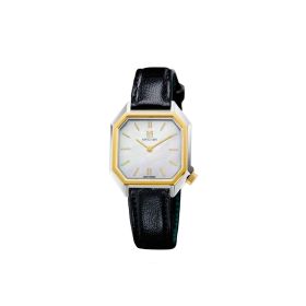 Montre March LA.B Lady Mansart Nacre Bracelet Chevreau Noir