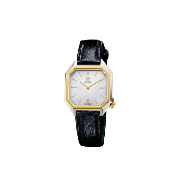 Montre March LA.B Lady Mansart Cheetah Bracelet Alligator Noir