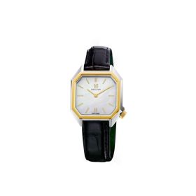 Montre March LA.B Lady Mansart Nacre Bracelet Alligator Noir