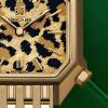 Montre March LA.B Lady Mansart Cheetah Bracelet Chevreau Noir