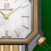 Montre March LA.B Lady Mansart Nacre Bracelet Alligator Noir