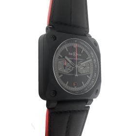 Montre Occasion BELL & ROSS BR-03 Chrono Blacktrack Bracelet Cuir + Textile 42MM