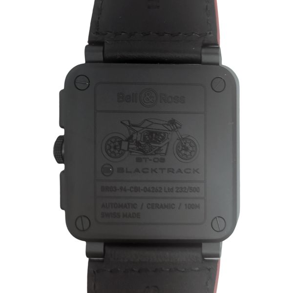 Montre Occasion BELL & ROSS BR-03 Chrono Blacktrack Bracelet Cuir + Textile 42MM