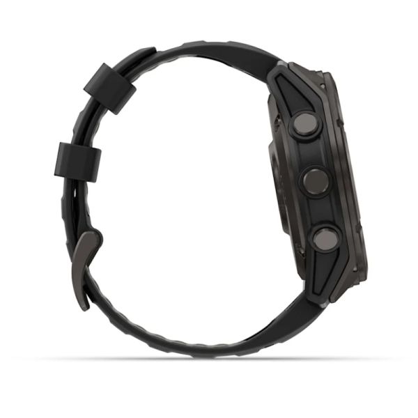 Montre Garmin Fenix 8 Pro 47mm AMOLED Sapphire Titane Bracelet Cuir Noir + Silicone