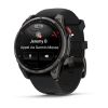 Montre Garmin Fenix 8 Pro 47mm AMOLED Sapphire Titane Bracelet Cuir Noir + Silicone