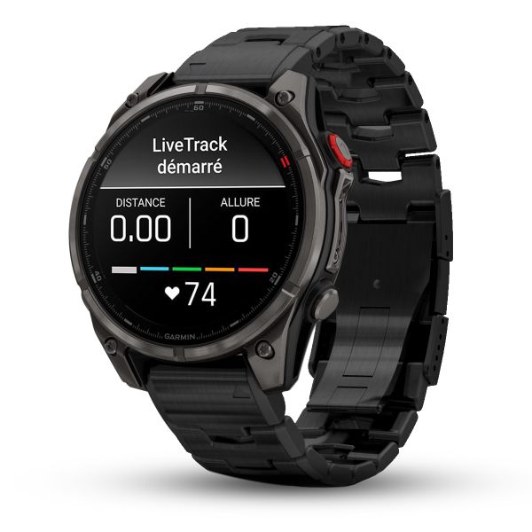 Montre Garmin Fenix 8 Pro 47mm AMOLED Sapphire Titane Bracelet Titane DLC