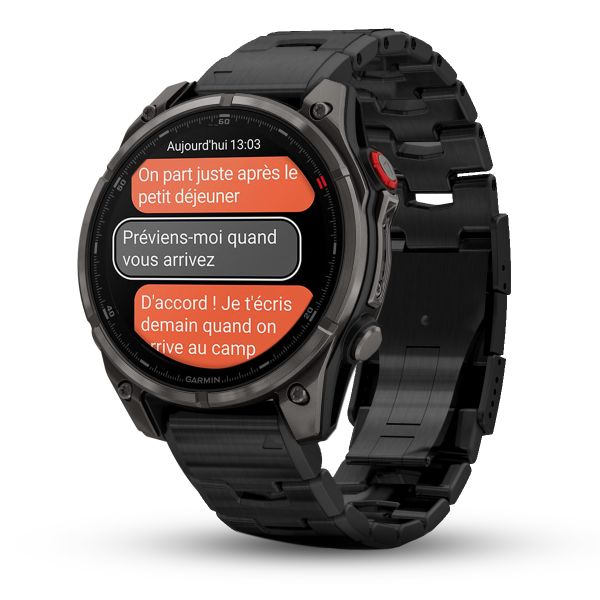 Montre Garmin Fenix 8 Pro 47mm AMOLED Sapphire Titane Bracelet Titane DLC