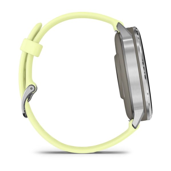 Montre Garmin Venu 4 - 45 mm Silver avec bracelet en silicone jaune citron