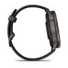 Montre Garmin Venu 4 - 45 mm Silver Bracelet en silicone Noir