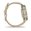 Montre Garmin Venu 4 - 41 mm Lunar Gold bracelet cuir beige + silicone ivoire
