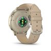 Montre Garmin Venu 4 - 41 mm Lunar Gold bracelet cuir beige + silicone ivoire