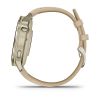 Montre Garmin Venu 4 - 41 mm Lunar Gold bracelet cuir beige + silicone ivoire