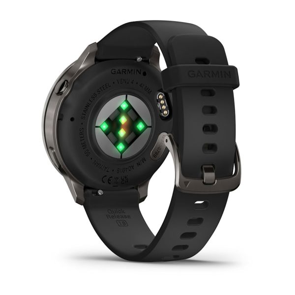 Montre Garmin Venu 4 - 41 mm Gray bracelet Silicone Noir