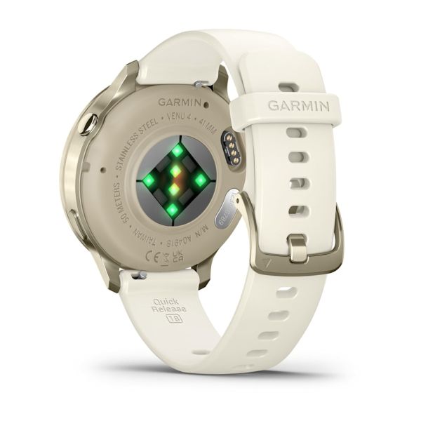 Montre Garmin Venu 4 - 41 mm Gray bracelet Silicone Ivoire