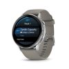Montre Garmin Venu 4 - 45 mm Silver Bracelet en silicone Gris