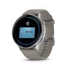 Montre Garmin Venu 4 - 45 mm Silver Bracelet en silicone Gris
