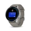 Montre Garmin Venu 4 - 45 mm Silver Bracelet en silicone Gris