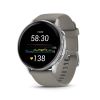 Montre Garmin Venu 4 - 45 mm Silver Bracelet en silicone Gris