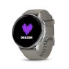 Montre Garmin Venu 4 - 45 mm Silver Bracelet en silicone Gris
