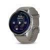 Montre Garmin Venu 4 - 45 mm Silver Bracelet en silicone Gris
