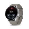 Montre Garmin Venu 4 - 45 mm Silver Bracelet en silicone Gris