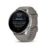 Montre Garmin Venu 4 - 45 mm Silver Bracelet en silicone Gris