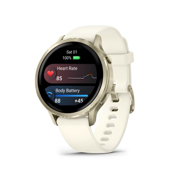 Montre Garmin Venu 4 - 41 mm Gray bracelet Silicone Ivoire