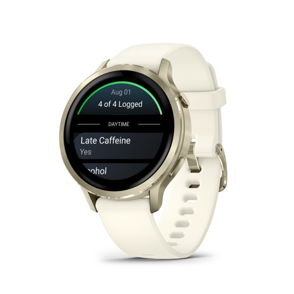 Montre Garmin Venu 4 - 41 mm Gray bracelet Silicone Ivoire