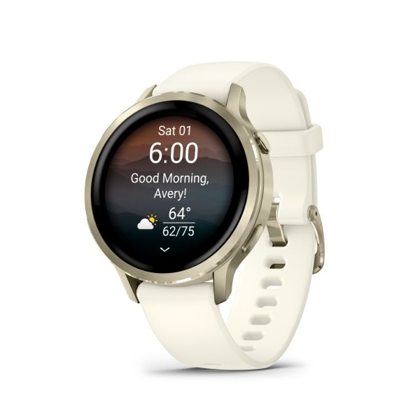 Montre Garmin Venu 4 - 41 mm Gray bracelet Silicone Ivoire