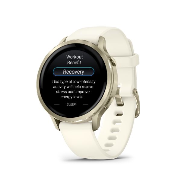 Montre Garmin Venu 4 - 41 mm Gray bracelet Silicone Ivoire